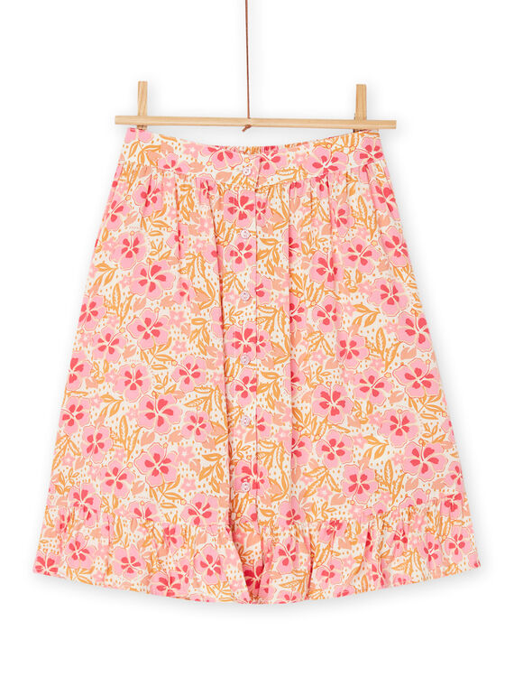 Jupe rose à imprimé fleuri RASUMJUP / 23S901Y1JUP003