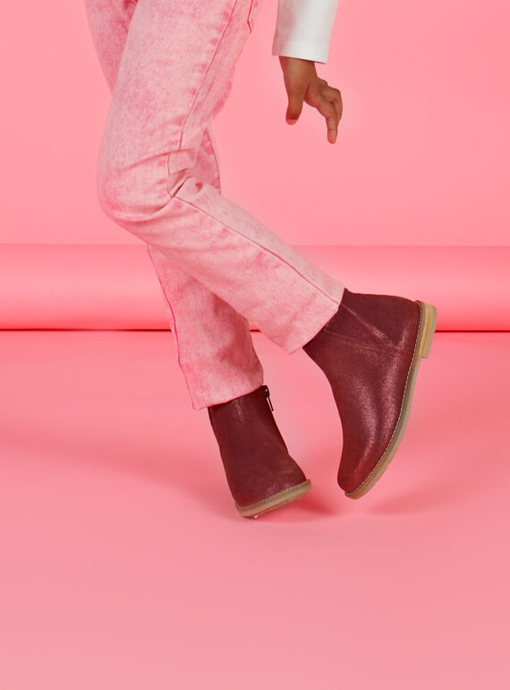 Bottines lie-de-vin enfant fille MABOOTVIN / 21XK3573D0D719