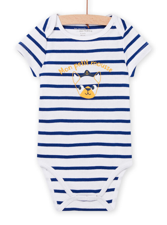 Body à rayures blanc bébé garçon NEGABODMOU / 22SH14J6BDL000