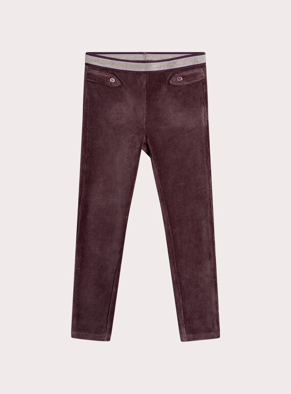Pantalon en velours maille côtelé violet XAJOMIL4 / 25W901D1PAN718