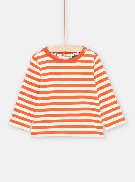 T-shirt écru et orange réversible pour bébé garçon SUKHOTEE1 / 23WG10Q3TML003