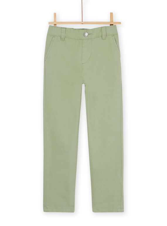 Pantalon vert olive à finition peau de pêche ROEXOPAN / 23S902V1PAN633