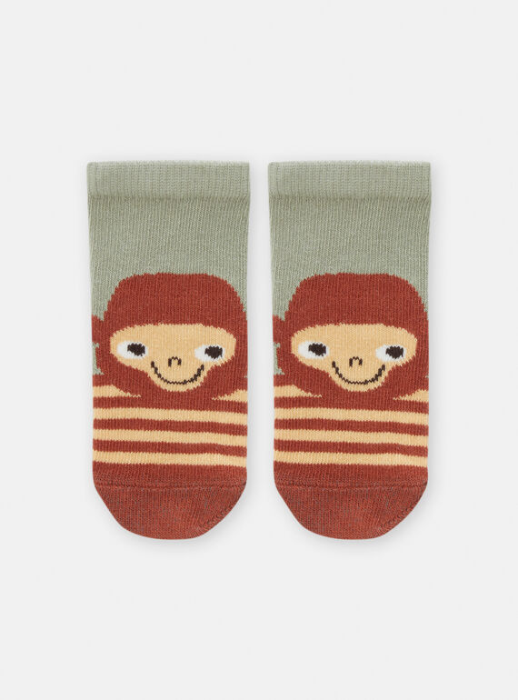 Chaussettes rayées à motif singe pour bébé garçon TYUCRICHO2 / 24SI1087SOQG605