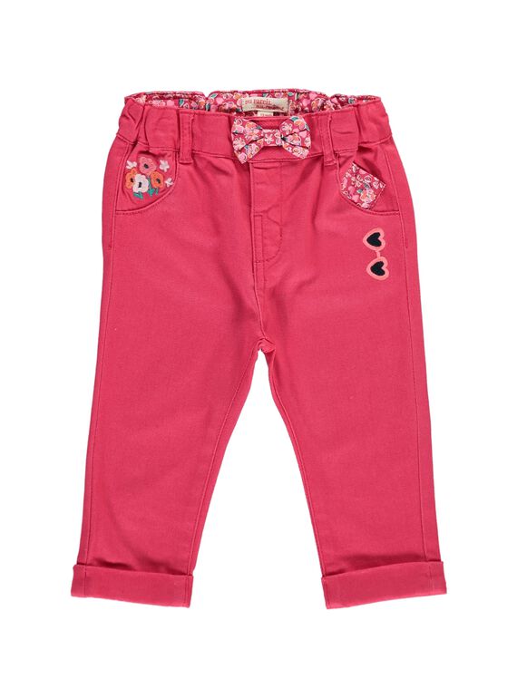 Pantalon en twill bébé fille CIHOPAN / 18SG09E1PANF503