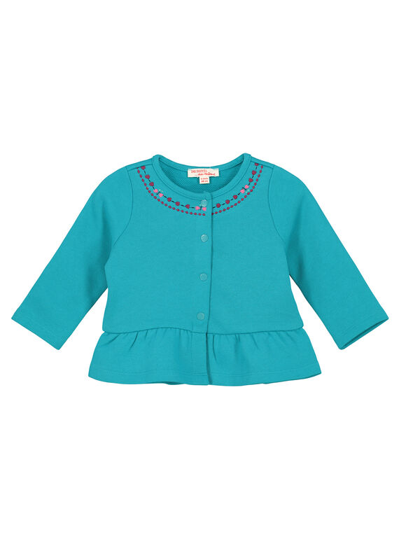 Gilet en coton broderies bébé fille FITUCAR2 / 19SG09F2CAR202