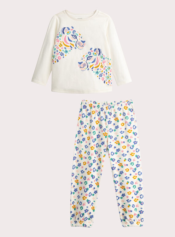Pyjama en velours à animation panthère pour fille VEFAPYJPAN / 24WH1172PYJ001
