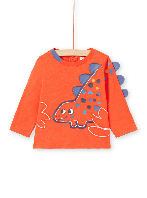 T-shirt rouge manches longues motif dinosaure bébé garçon MUPATEE2 / 21WG10H3TMLF524