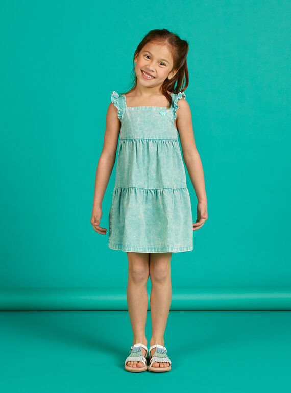 Robe menthe à l'eau enfant fille LAVEROB5 / 21S901Q5ROBG621