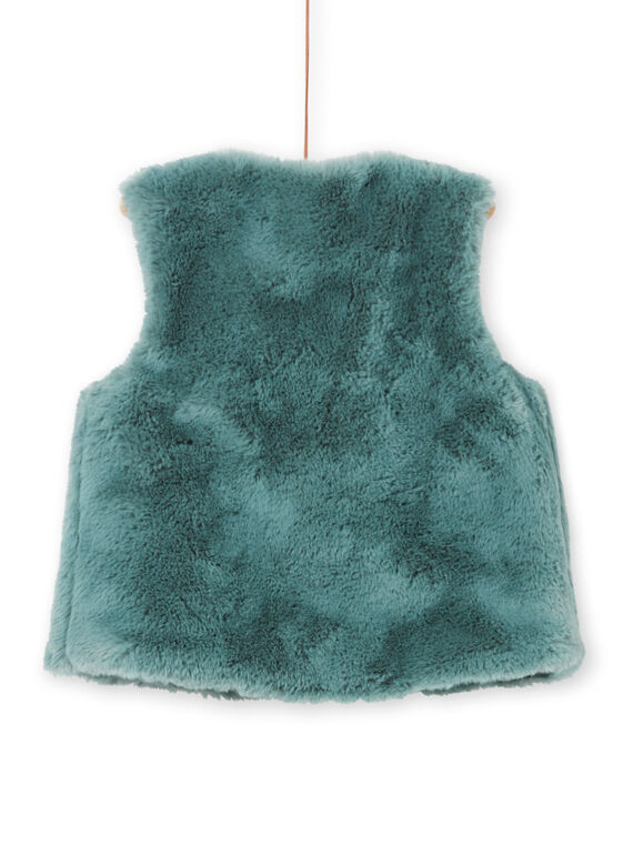 Gilet en fausse fourrure réversible kaki enfant fille MAKACAR2 / 21W901I2CAR612