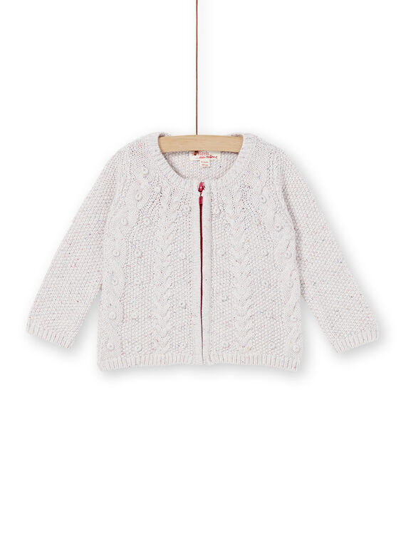 Gilet en tricot beige bébé fille KILUCAR2 / 20WG09P2CAR001