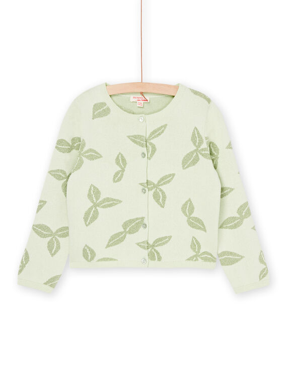 Cardigan vert amande jaquard RAEXOCAR / 23S901V1CAR611