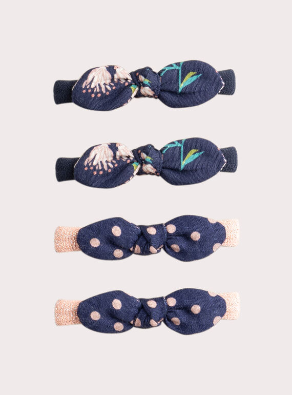 Lot de 4 élastiques marine pour fille VYAJOELA3 / 24WI01L7ELA070