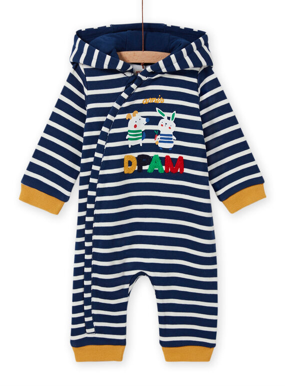 Combinaison à rayures bleu nuit motif animaux bébé garçon MUMIXCOM / 21WG10J1CBL713