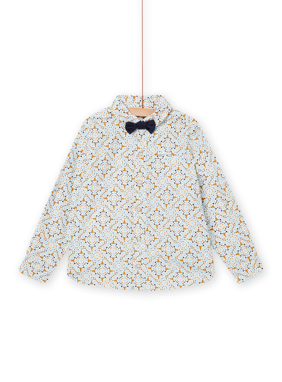Chemise écrue, bleue et orange et nud papillon enfant garçon NOSOCHEM / 22S902Q2CHM001