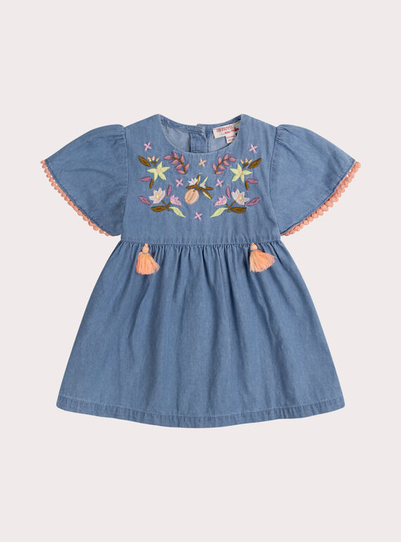 Robe denim pour bébé fille WILIROB1 / 25SG09T1ROBP272