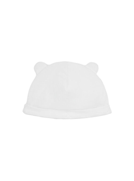 Bonnet naissance blanc à oreilles LOU1BON1 / 21SF42H1BNA000