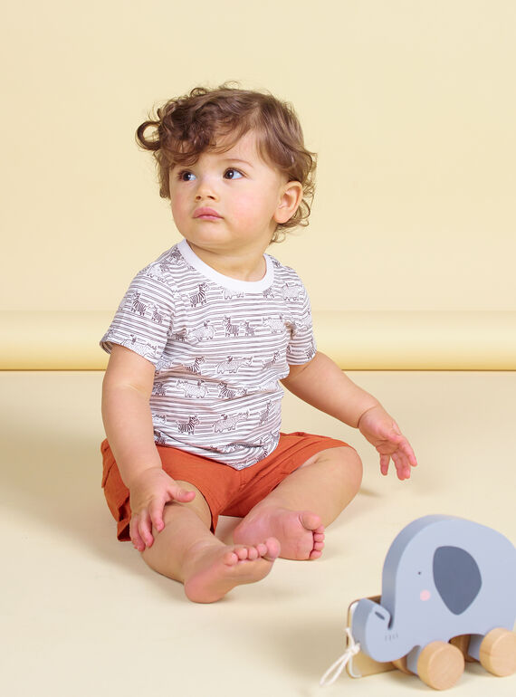 Tee Shirt Manches Courtes Ecru LUTERTI3 / 21SG10V3TMC001