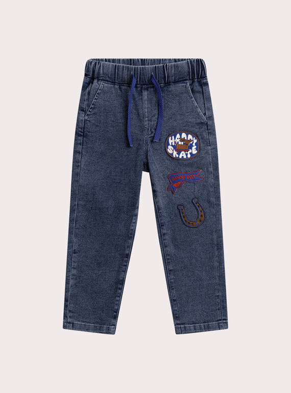 Jean droit délavé garçon XOBLUJEAN / 25W902N1JEAP269