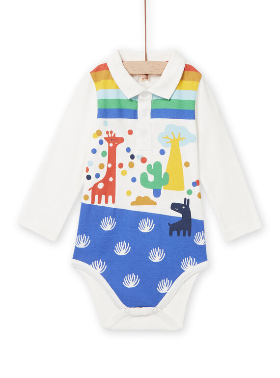 Body écru à col imprimé fantaisie coloré bébé garçon NULUBOD / 22SG10P1BOD001