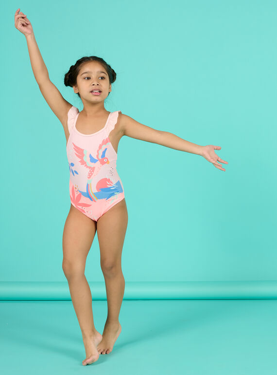 Maillot de bain rose poudré enfant fille NYAMER4 / 22SI01L4MAID327