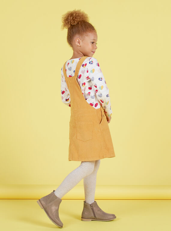 Robe salopette moutarde enfant fille MAMIXROB4 / 21W901J4ROBB106