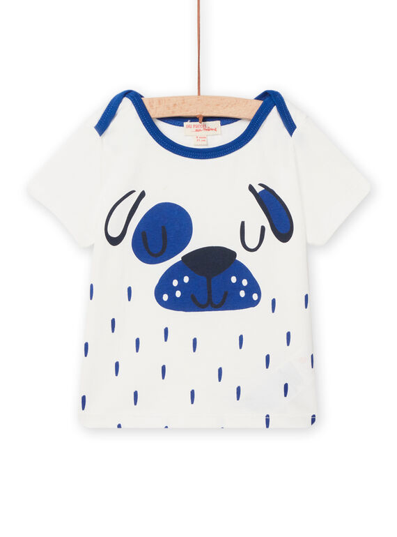 T-shirt écru animation chien bébé garçon NUJOTI3 / 22SG10C3TMC001