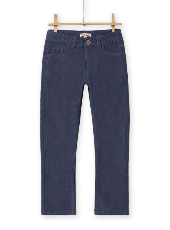 Pantalon uni bleu gris enfant garçon MOJOPAVEL6 / 21W902N1PANJ902