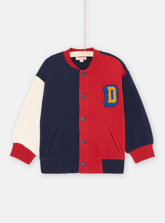 Teddy colorblock bleu nuit et rouge garçon SOFORGIL / 23W902K1GIL705