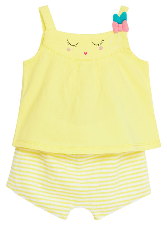 Ensemble de plage jaune bébé fille JIPLAENS1 / 20SG09X2ENSB104