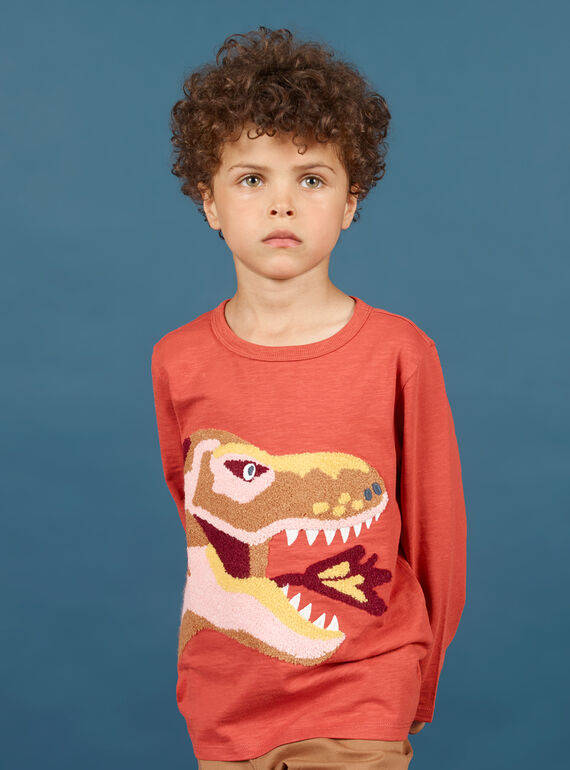 T-shirt orange et jaune enfant garçon MOPATEE1 / 21W902H3TMLE415