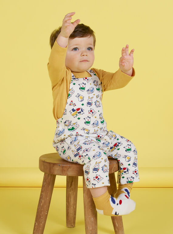 Salopette réversible jaune motif animaux bébé garçon MUMIXSAL / 21WG10J1SAL001