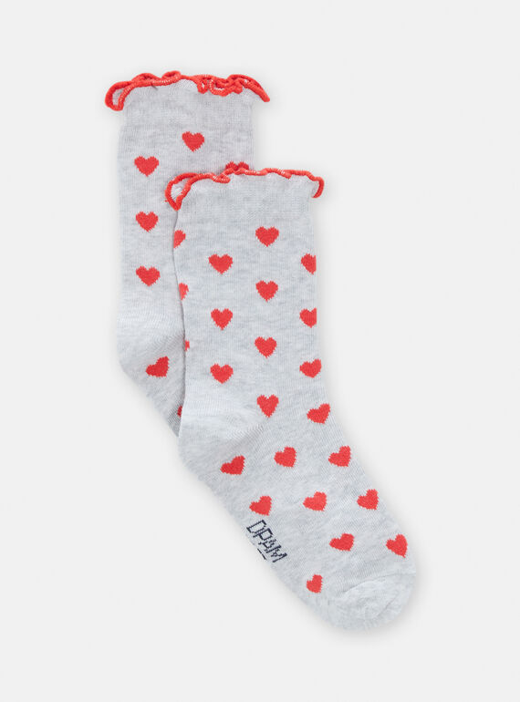 Chaussettes à motif curs pour fille TYAJOSCHO2B / 24SI0185SOQJ920