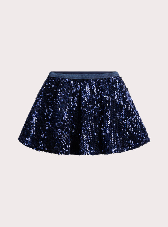 Jupe bleue avec sequins pour fille VAKYJUP / 24W901S1JUP070