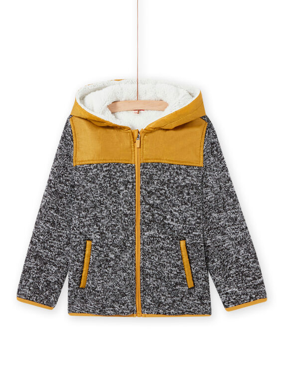 Veste zippée à capuche en matière technique noir enfant garçon MOJOTEKGIL2 / 21W902N1GIL090