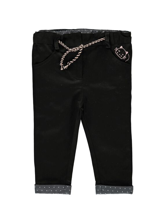 Pantalon noir bébé fille CIBENPAN1 / 18SG09G1PAN090