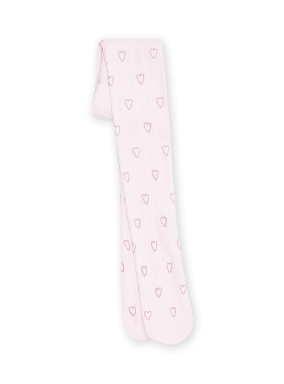 Collants rose clair à imprimé coeurs RYAJOSCOL2 / 23SI0174COL321