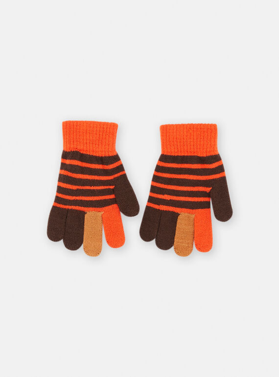 Gants en tricot rayé pour garçon : achat en ligne - Bonnet