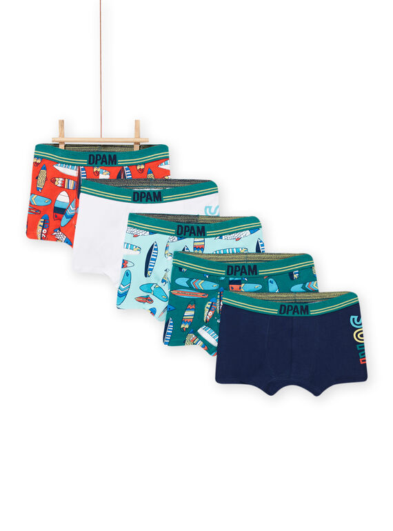 Lot de 5 boxers assortis enfant garçon NEGOBOXSEM3 / 22SH12J4BOXC235
