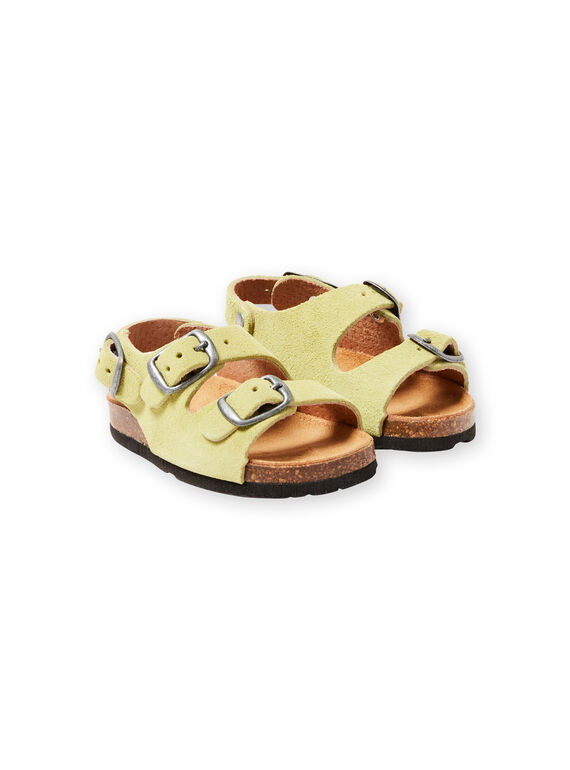 Sandales unies vert pâle bébé garçon LBGNUVERT / 21KK3853D0E602