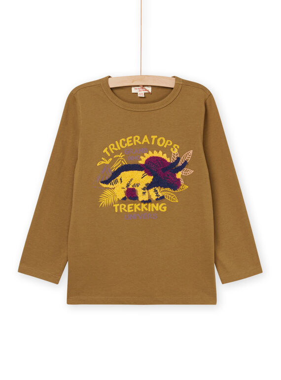 T-shirt à animation multitechniques dinosaure et lettrage ROMAGTEE / 23S902T1TMLG631