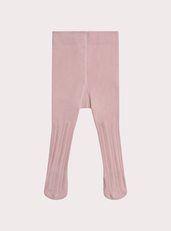 Collant rose côtelé bébé fille XYIJOCOLAJ2 / 25WI09D4COLD310