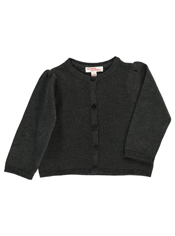 Gilet gris anthracite bébé fille DIJOCAR8 / 18WG0938CAR944