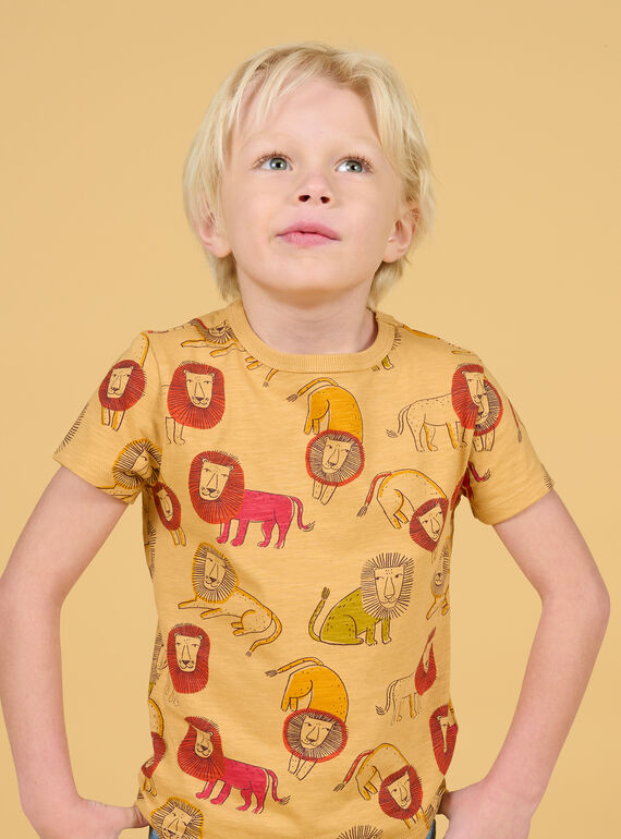 T-shirt marron à imprimé lion enfant garçon NOFLATI3 / 22S902R5TMCI820