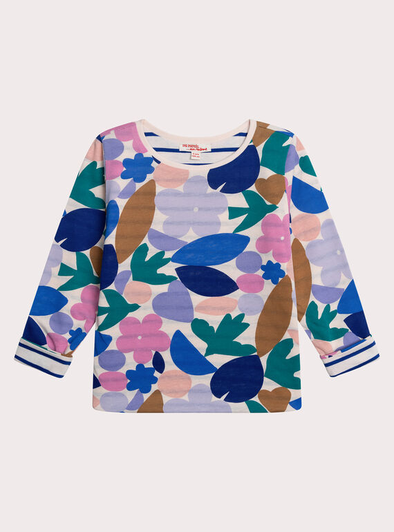 T-shirt beige imprimé floral fille XABLUTEE3 / 25W901N2TML114