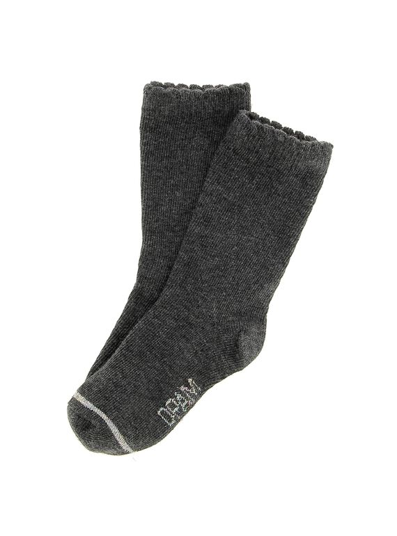 Chaussettes mi-hautes anthracite bébé fille DYIJOCHO6 / 18WI09J1SOQ944