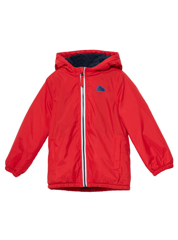 Blouson impermébale garçon rouge doublé chaud JOGROBLOU1 / 20S902I1BLOF505