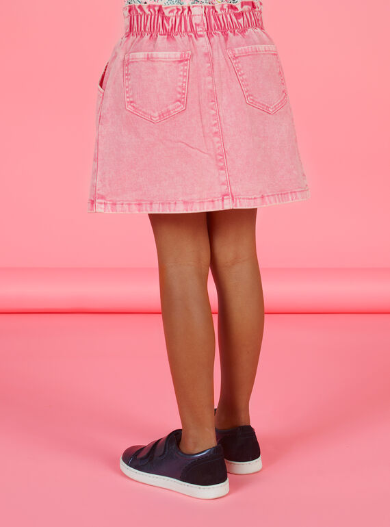 Jupe en jean rose enfant fille MAKAJUP1 / 21W901I1JUPD305