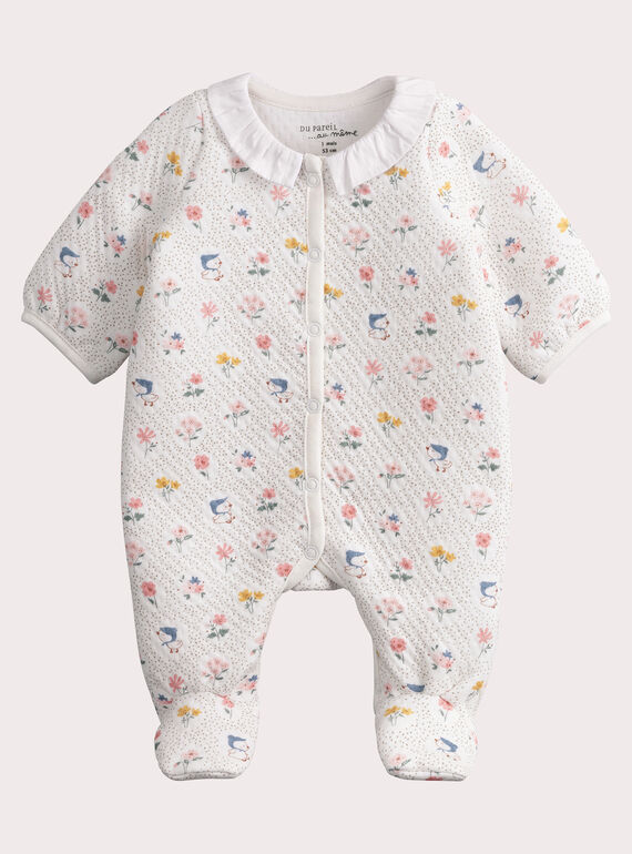 Grenouillère naissance imprimée pour bébé fille VOU1GRE1 / 24WF03C1GRE001