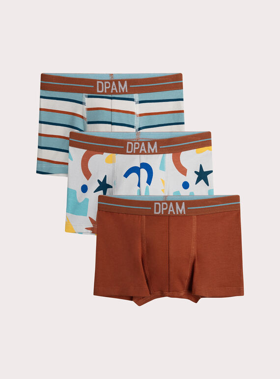 Lot de 3 boxers fantaisie pour enfant garçon XEGOBOX3 / 25WH1241BOXE415