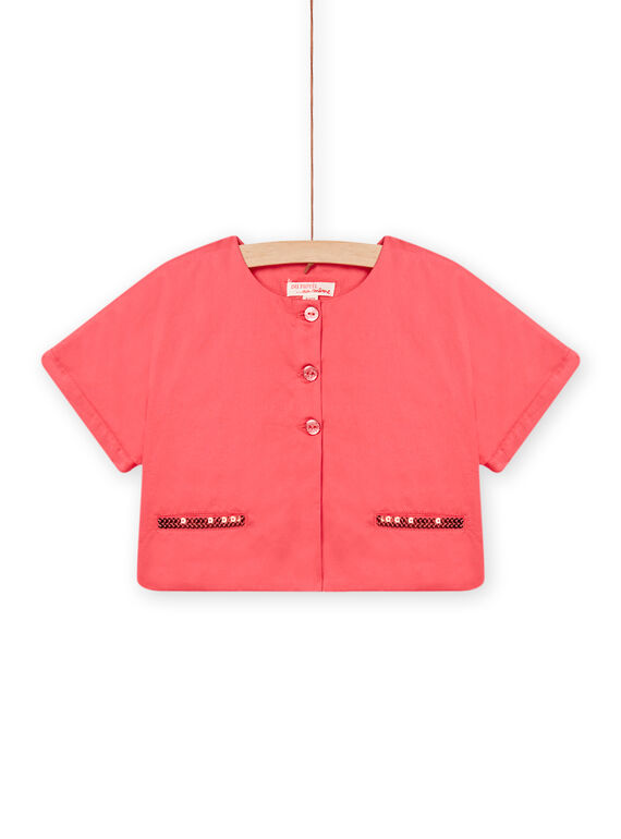 Cardigan rose en satin enfant fille NAPACAR / 22S90121CARF506
